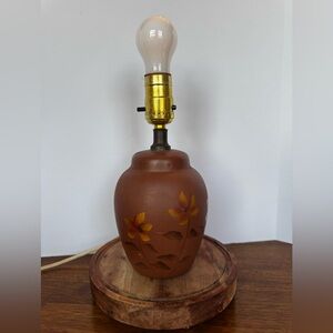 Hand Crafted Ceramic Pottery Artisan Vase Base Table  Lamp Vintage 9”